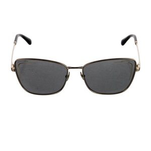CHANEL Black and Gold Cat Eye Sunglasses